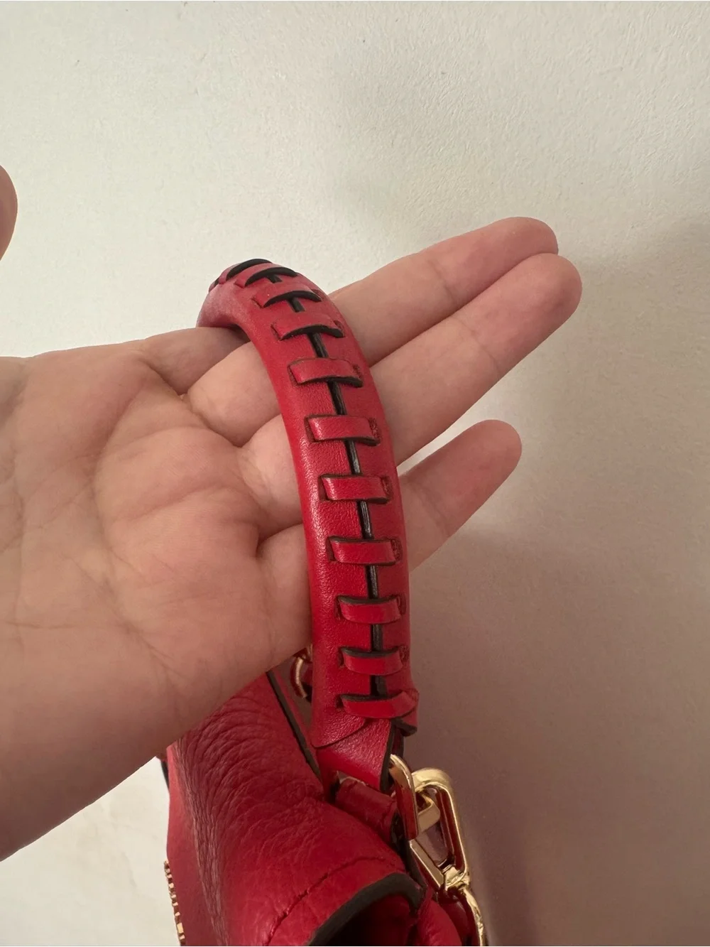 Michael Kors Red Pebbled Leather Mini Backpack with Gold Hardware